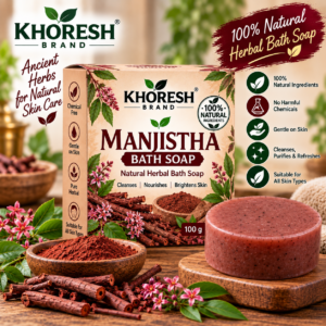 natural manjistha herbal soap display