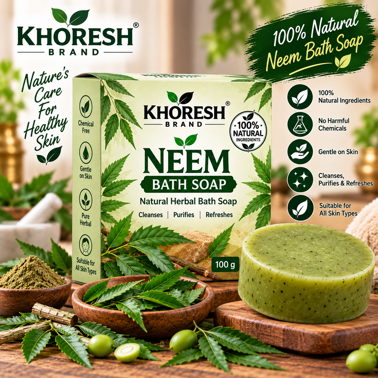 Home natural neem soap care